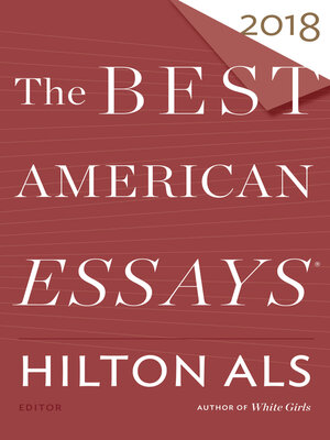 cover image of The Best American Essays 2018